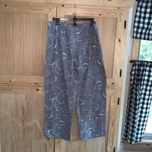 Liz Claiborne gray paisley printed flannel sleep pants size XXL